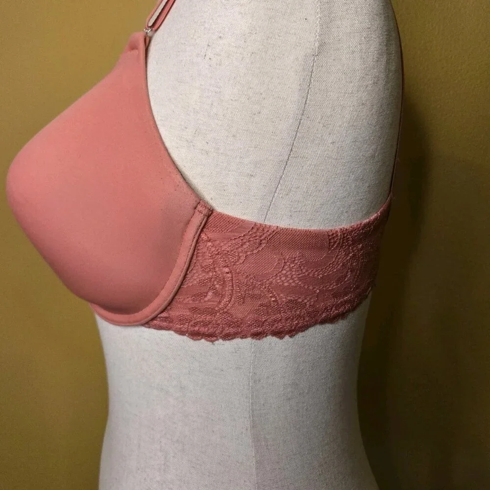 Maidenform One Fab Fit Custom Lift Underwire Bra Womens 36D Pink Lace 7009 27701